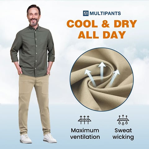 MultiPants ¨C High Stretch Multi-pocket Durable Cargo Pants