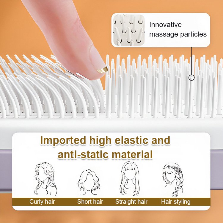 Automatic Self-Cleaning Rotating Hair Brush with Easy Hair Removal for Tangle-Free Styling