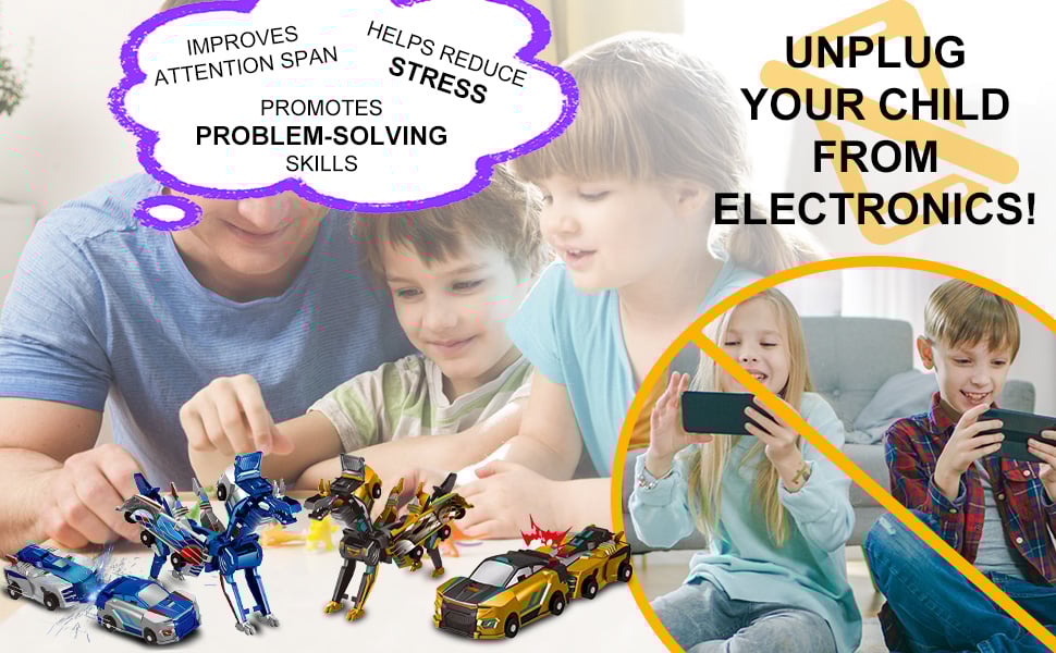 🎁 ✨ Collision Transforming Dinosaur Car Toy