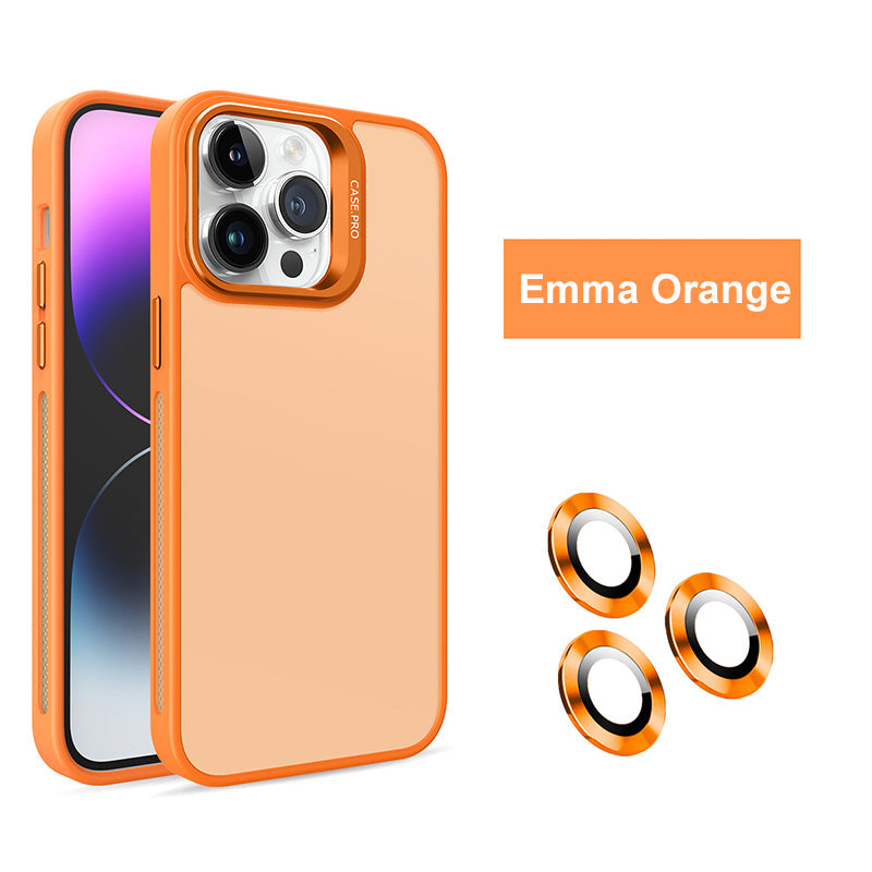 Translucent Frosted Metal Lens Frame Holder Mobile Phone Case