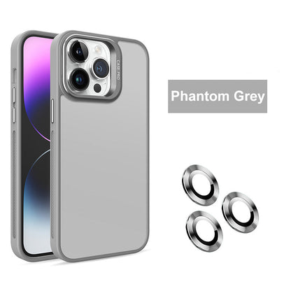 Translucent Frosted Metal Lens Frame Holder Mobile Phone Case