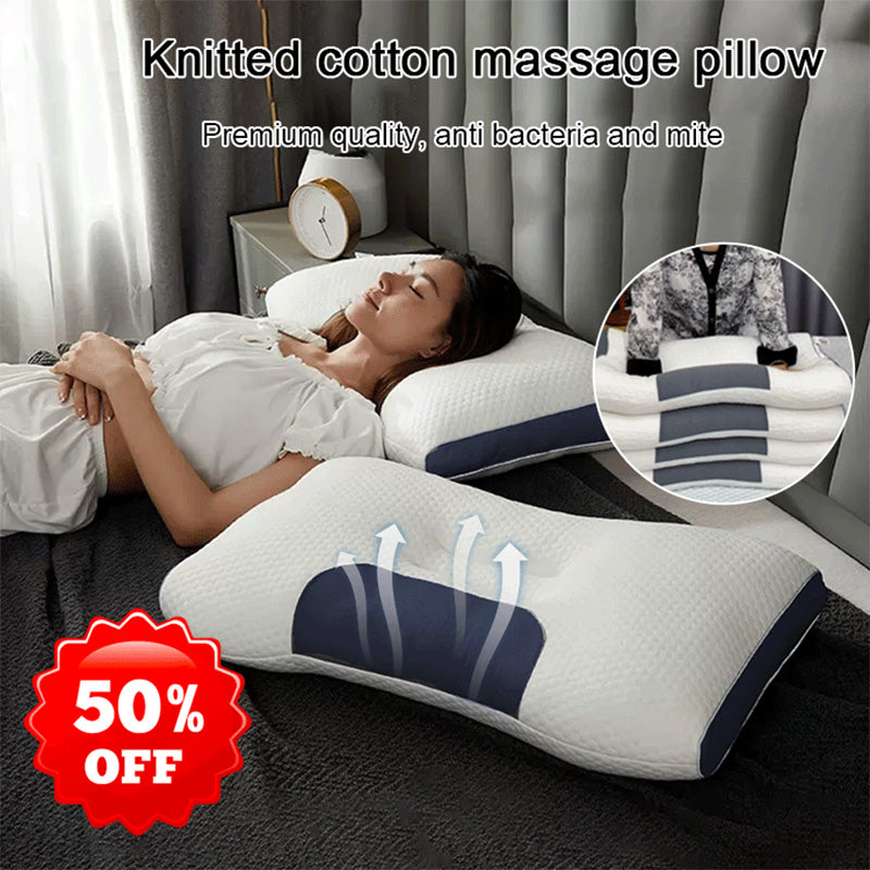 2025 Antibacterial Neck Support Sleep-Aid Massage Pillow